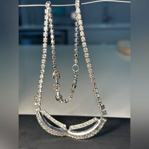 Vintage 50s Keyes Rhinestone Necklace and Earring Set